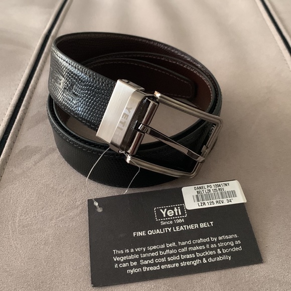 Yeti NWB Reversible Lizard/Snakeskin Leather Belt - Picture 2 of 13